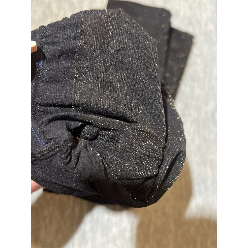 Hugo Boss Tights Black Sparkle Women Medium‎ 50 DEN Full Length Flat Seam New